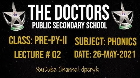 Class Pre-Py-2 Phonics Lecture # 2 [26-May-2021] dpsryk