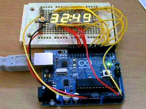 Arduino multiplexed 7 segment display timer. - YouTube