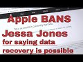 Jessa Jones CORRECTS Apple on data recovery and gets BANNED!