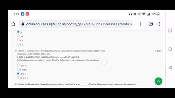 Rural Water Resources Management | Assignment -3 | Week -3 | NPTEL
