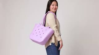 Simple Modern Extra-Large Beach Bag | Waterproof Getaway Rubber Tote with Zipper Pocket.