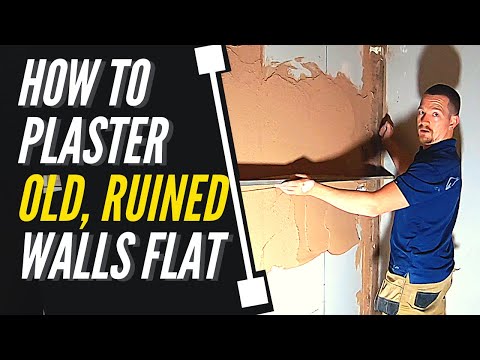 TRADE SECRETS/ How To Plaster OLD UNEVEN Walls (FLAT & PLUMB)