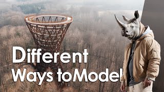 3 Ways to Model This Architectural Form in Rhino ( Fast vs Accurate ) | EP1