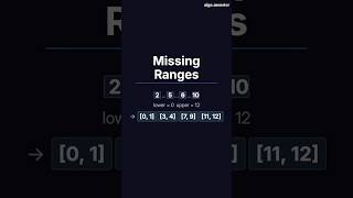 Missing Ranges | LeetCode 163 | Optimal O(n) Solution #leetcode #coding Net Worth