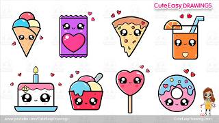 8 cute easy treats drawing video collection 1 hour long
