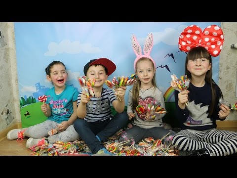 Magic Candy-ის სურპრიზი ტყლარწი TV-ს გმირებს. ფერადი კარამელის წვიმა და გახარებული ბავშვები