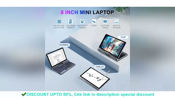 CRELANDER P8 Mini Gaming Laptop 8 Inch Touch Screen Intel Alder Lake N150 12GB DDR5 Windows 11 WiFi