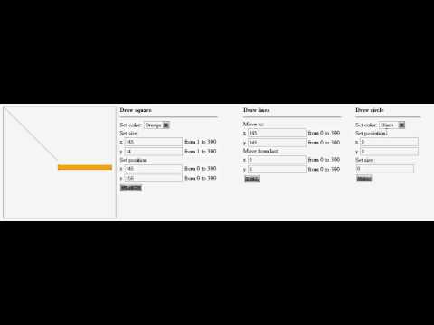 HTML5 canvas and JavaScript draw squares, lines , circles sample v2
