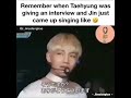 Capture de la vidéo Taehyung Was Giving An Interview And Jin Just Started Singing 😂😂