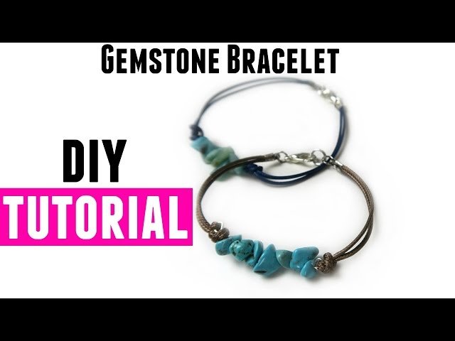 Gemstone Bracelet with Waxed Cord - DIY Jewelry Making