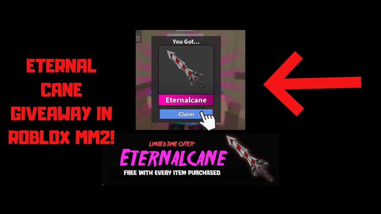 New Eternal Cane Godly Knife Giveaway In Roblox Mm2 Find The Code Christmas Update 2019 Youtube - roblox murderer mystery 2 codes eternal roblox generator