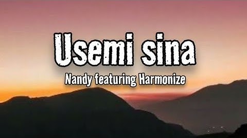 Nandy feat Harmonize - Usemi sina Lyrics