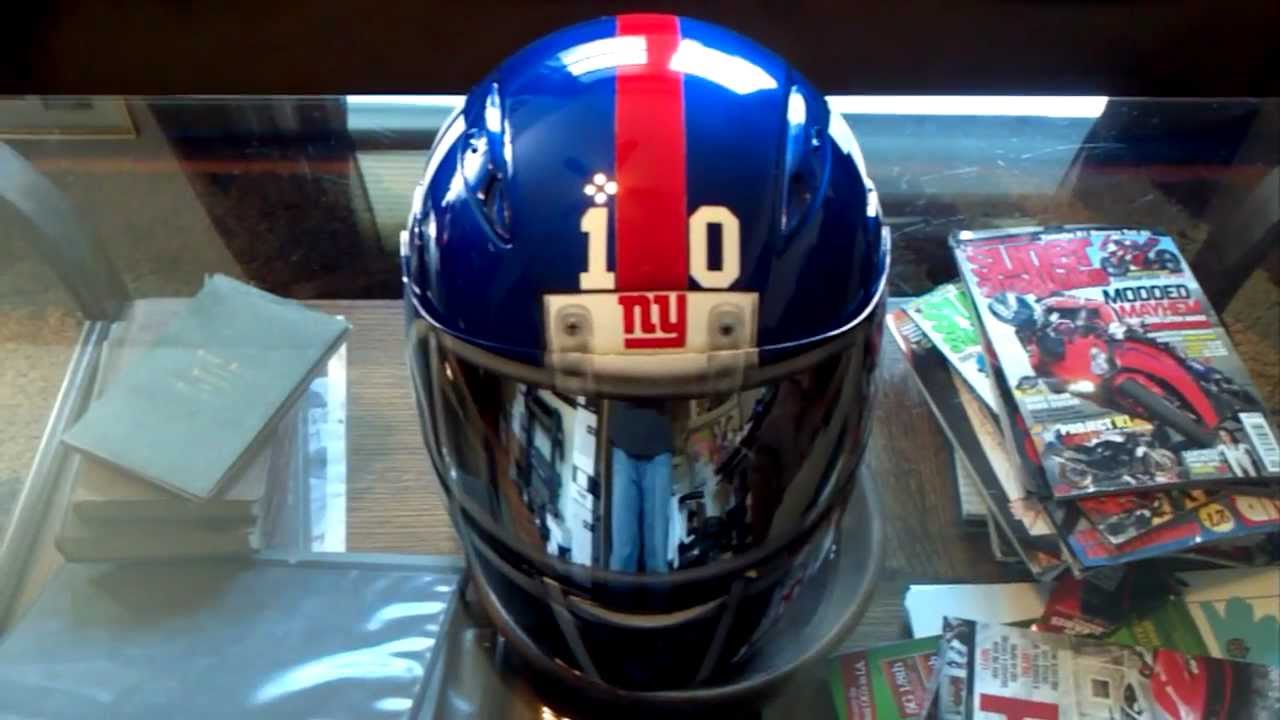 New York Giants Motorcycle Helmet Custom Painted by www.airgraffix.com - YouTube