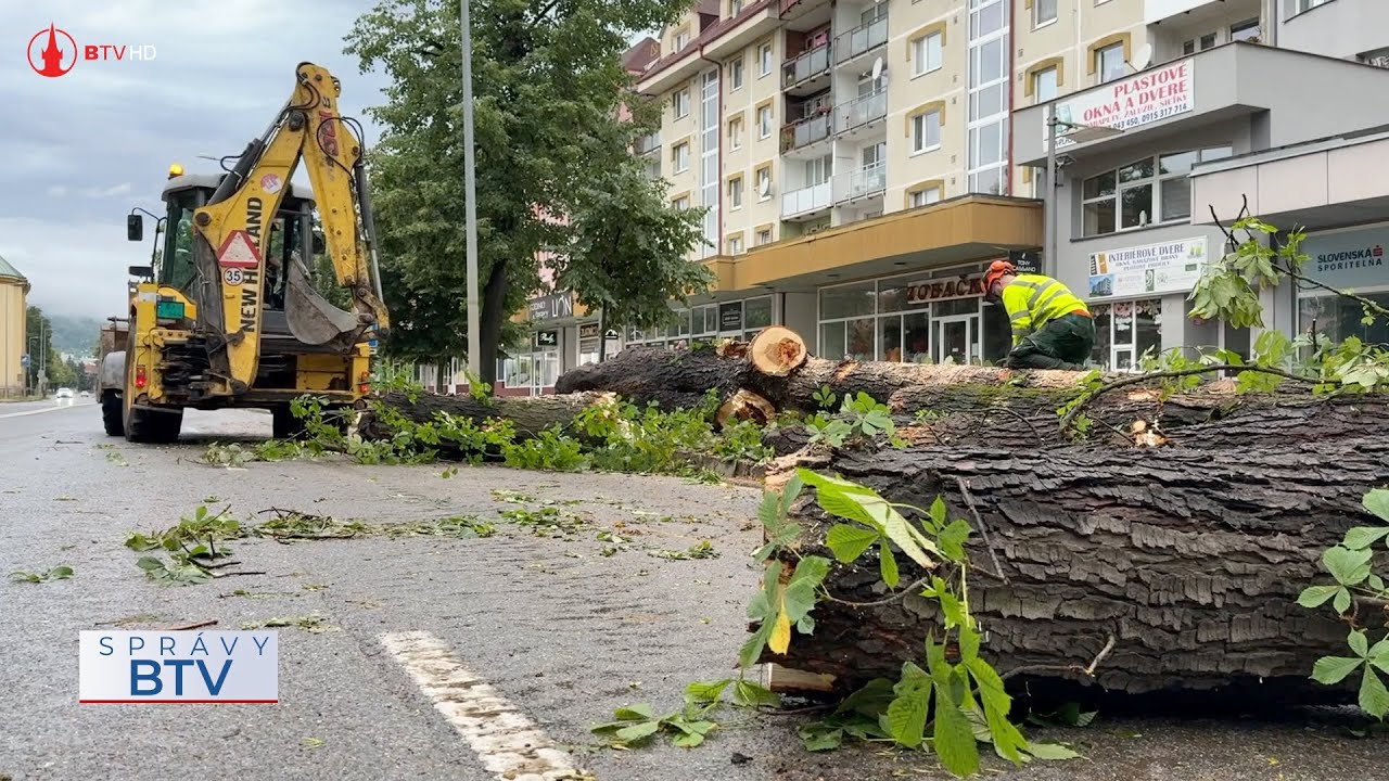 Popadané stromy a strhnuté strechy