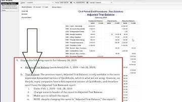 QuickBooks Desktop Trial Balance Report with Name Changed to Adjusted Trial Balance
