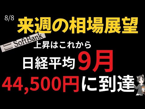 来週の相場展望　上昇はこれから！日経平均９月　44,500円に到達！