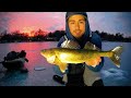 Ice fishing walleye on clear local lake my stepbystep process