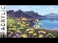 How to paint LANDSCAPE! Paint with Oil or Gouache! Tutorial for Beginners! EASY   如何