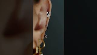 Ear Stack Gold. Lena Cohen Luxury Ear Piercing Jewellery. London UK.