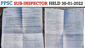 Today Sub-Inspector PPSC complete solved paper held on 30-01-2022 | today punjab police SI paper