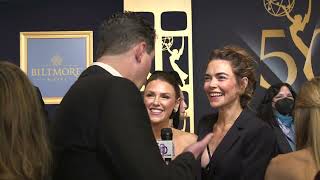 2023 Daytime Emmys Red Carpet: Elizabeth Hendrickson and Amelia Heinle (Chloe and Victoria, Y&R)