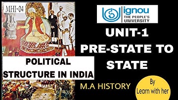 Mhi04 unit-1 pre-state to state| political structure in India| M.A history ignou #ignou #history