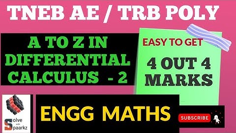 TNEB AE ENGINEERING MATHEMATICS IN TAMIL | TRB POLYTECHNIC DIFFERENTIAL CALCULUS | EXAM PREPARATION