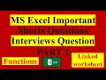 Functions in MS Excel | Spread Sheet |Chapter 9 important Short Question| Part 2| ICS