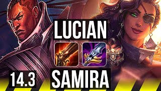 LUCIAN & Milio vs SAMIRA & Nautilus (ADC) | 9/2/9, Rank 9 Lucian, Legendary | KR Challenger | 14.3