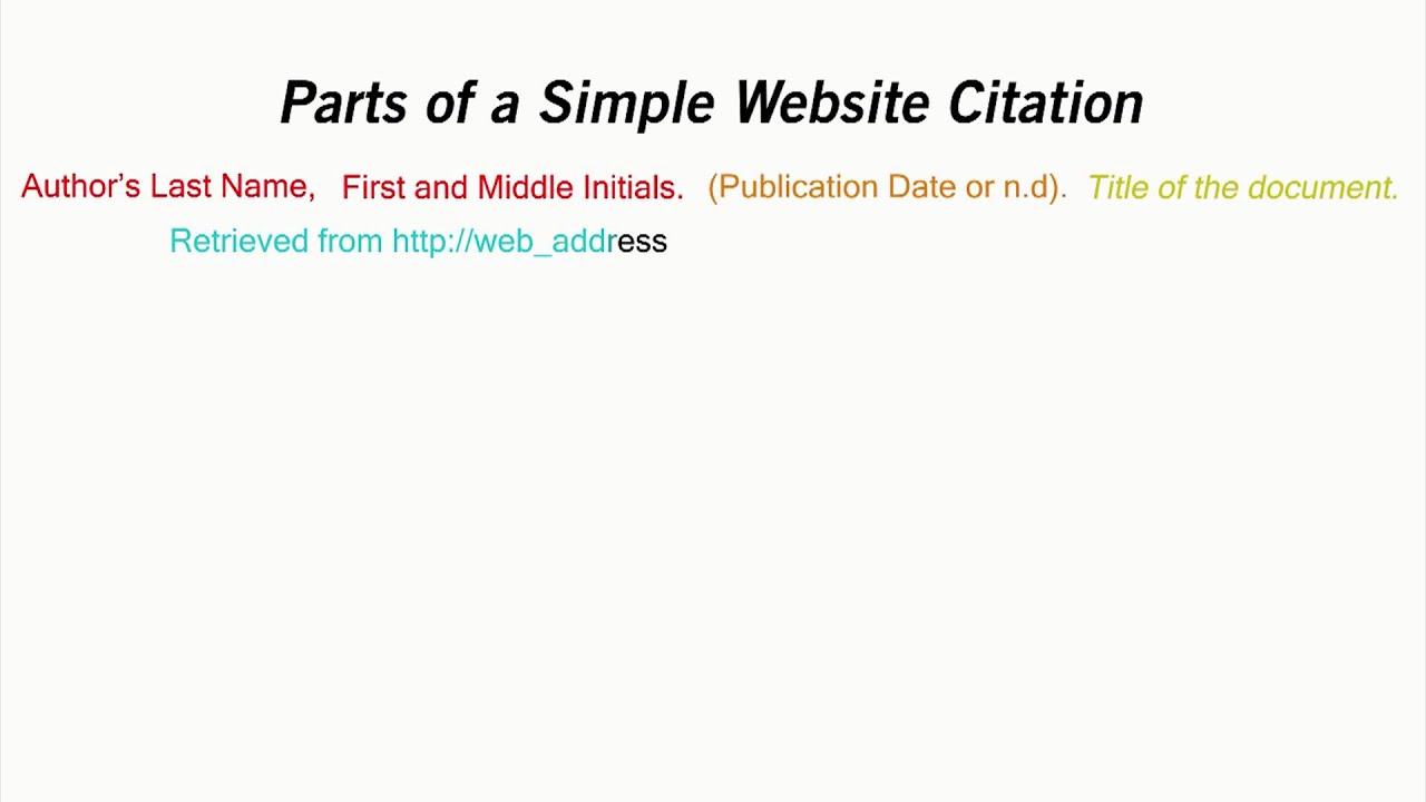 apa format for citing websites