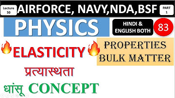 [Elasticity of Solids] - Properties of Bulk Matter Part 1 For Air Force X Group, Navy & NDA 2020