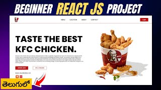 React JS Beginner Project in Telugu | Build Your First Website with React Step-by-Step