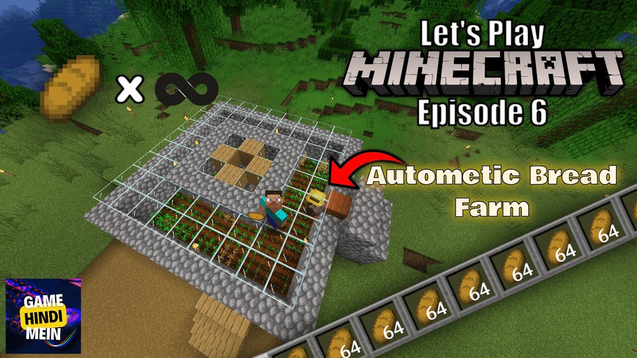 Automatic Bread Farm Banaya | Minecraft Let's Play | Episode 6 | Game ...