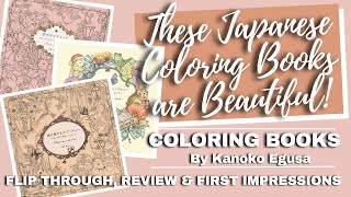 THESE JAPANESE COLORING BOOKS ARE BEAUTIFUL! | Coloring Book Flip Through & Review | Kanoko Egusa