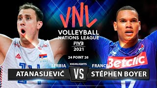 Atanasijević Srb Vs Stéphen Boyer Fra Vnl 2021 Highlights