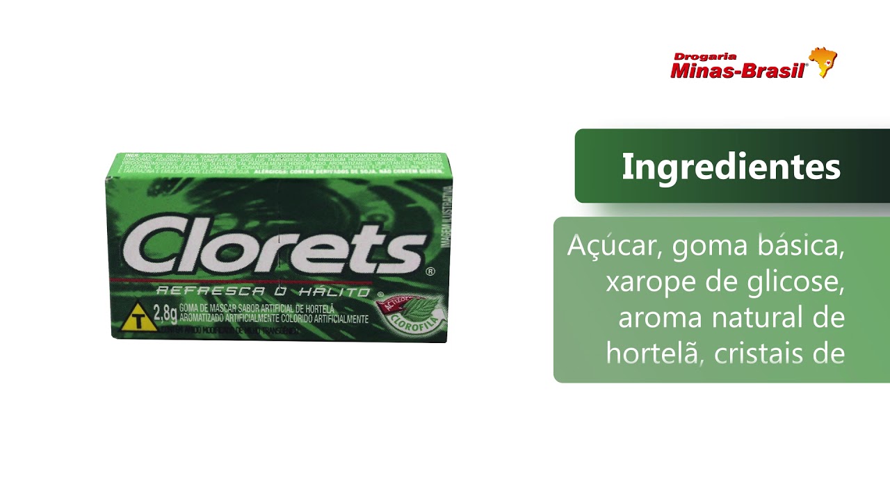Chiclete Clorets Hortelã | Drogaria Minas Brasil