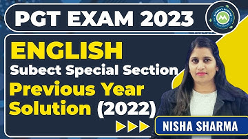 Htet PGT ENGLISH Previous Paper 2022 Solution ||   Pgt English BY NISHA SHARMA || Subject Specific |
