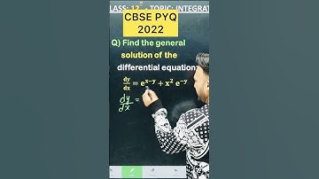 #cbsepyq2022 #cbse2025 Find the general solution of the 𝐝𝐲/𝐝𝐱=𝐞^(𝐱−𝐲)+𝐱^𝟐  𝐞^(−𝐲)