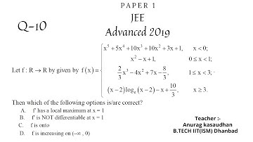 JEE Advanced 2019 Math Paper 1 (Q 10) solution | IIT JEE Maths | #jeeadvanced2019  #projecteducation