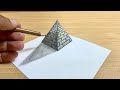 Trick art on paper  cool 3dpyramid optical illusion