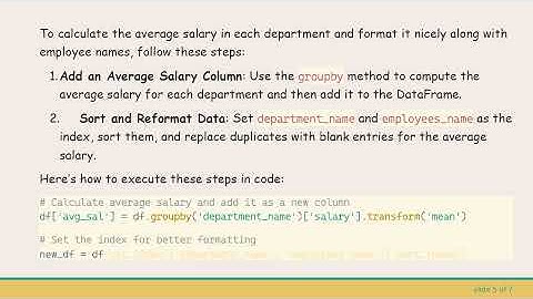 Aggregating Employee Data: How to Show Average Salary by Department Using Pandas
