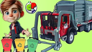 Camion dei Rifiuti in Azione 🚛: Come Viene Riciclata la Spazzatura 🌿 Per Bambini