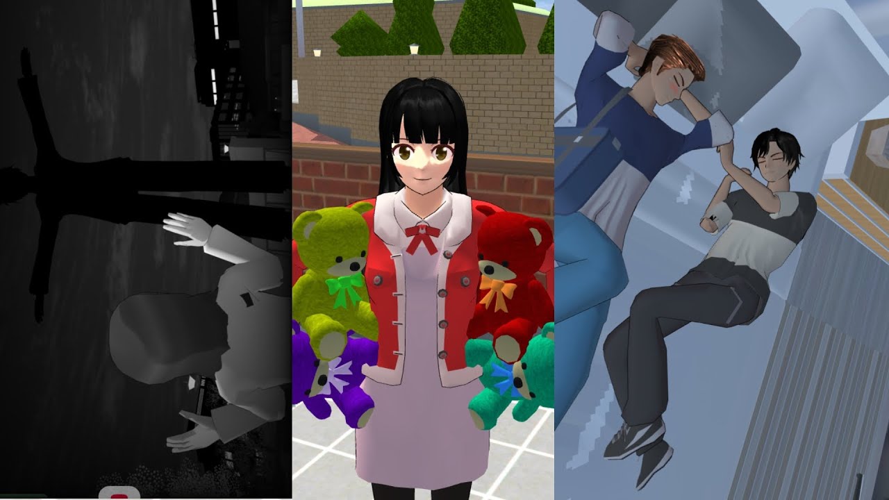 สอนทำในโพสต์เหมือนเดิม ทำท่านอนใหม่แล้วก็ทำผีและทำถ้าถือหมีทั้ง 4 ตัว sakura school simulator ep 10