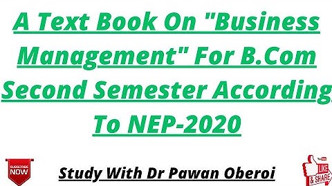 A Text Book On "Business Management" For B.Com Second Semester According To NEP-2020