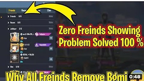 😱 सब unfriend हो गए 😭 Bgmi New Glitch Problem Solved || All Pubg Friends Remove || Zero Friend Show