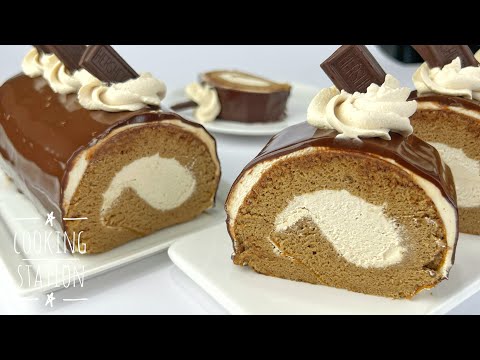 Mouth-watering COFFEE CHOCOLATE Swiss Roll Recipe! Simple and Delicious recipe!