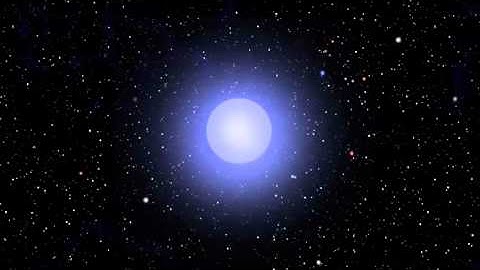 White dwarf stars orbiting and merging animation