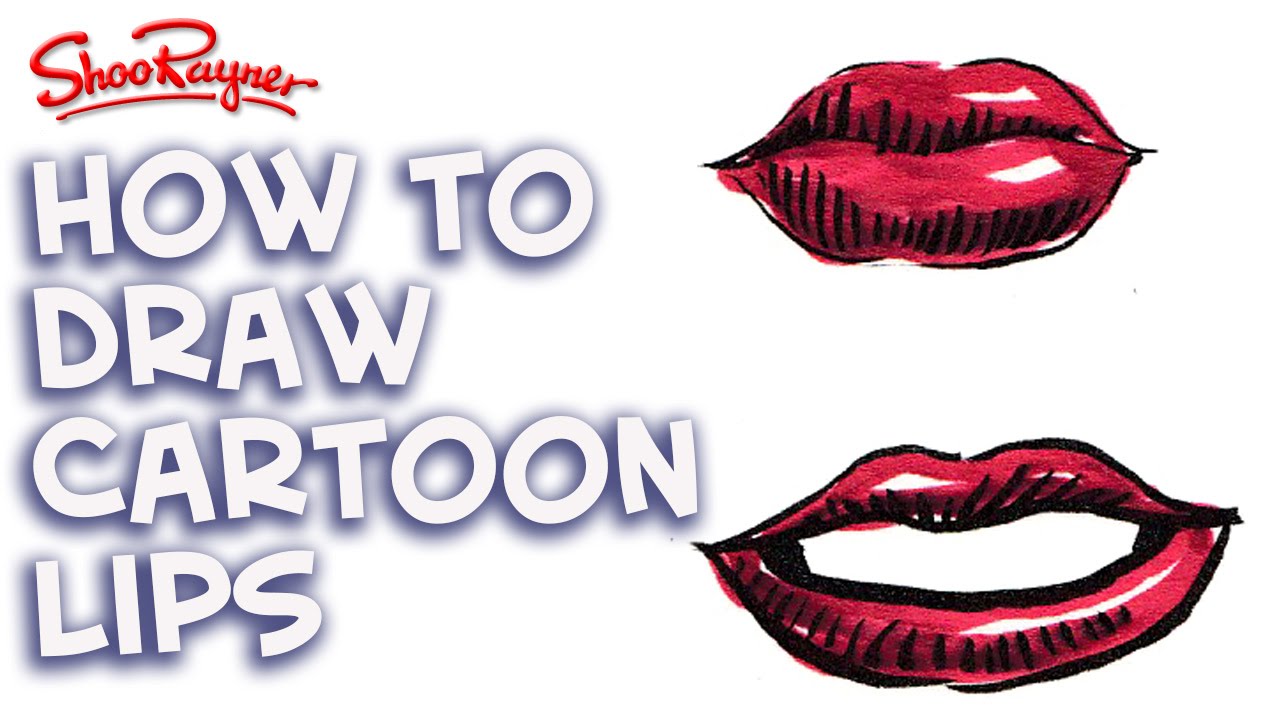 How to draw cartoon lips in ink - YouTube