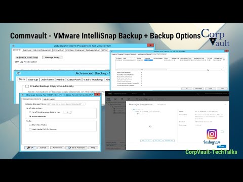 #Commvault - #VMware #IntelliSnap Backup + Backup options + Reviewed Logs (For beginners)