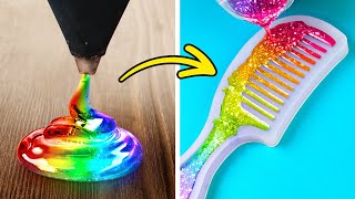RAINBOW MOOD COMPILATION Colorful Crafts With Glue Gun, Resin And Clay